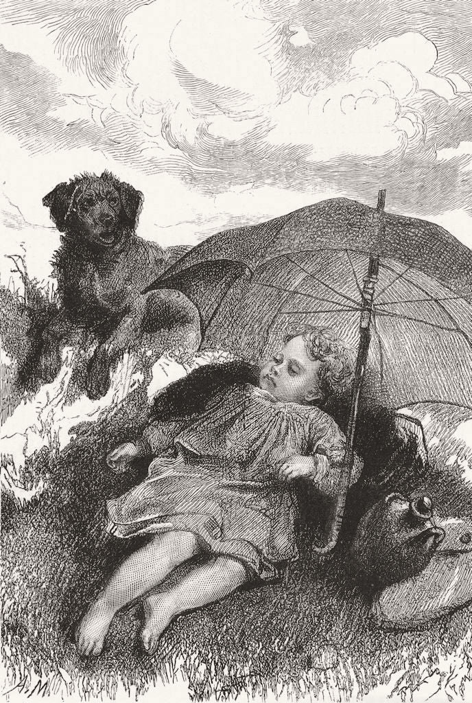 CHILDREN. 4 seasons, Marie. Summer 1877 old antique vintage print picture